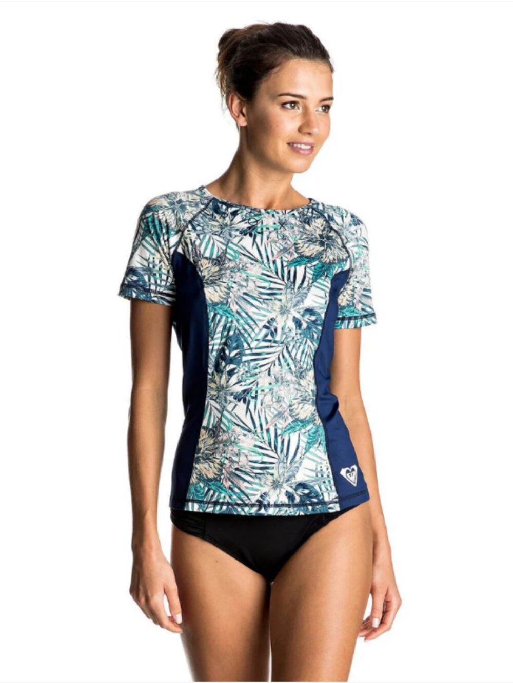 Roxy Four Shore Rashgaurd - Navy Tropical Floral